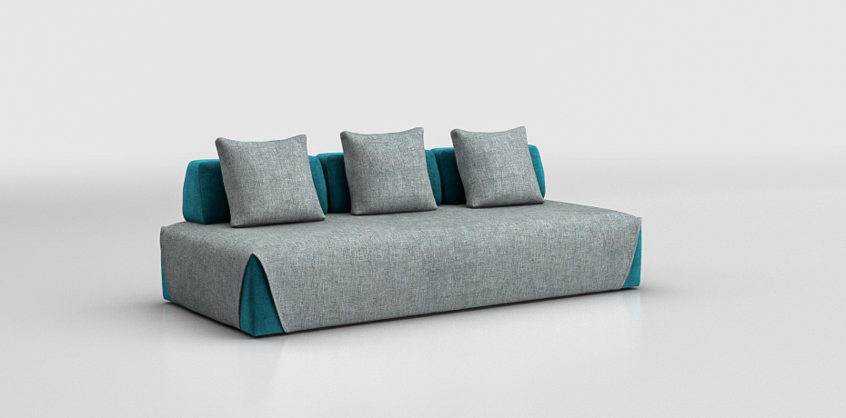 Lissano - Lineares Sofa mittelgroß - modulare Rückenlehnen